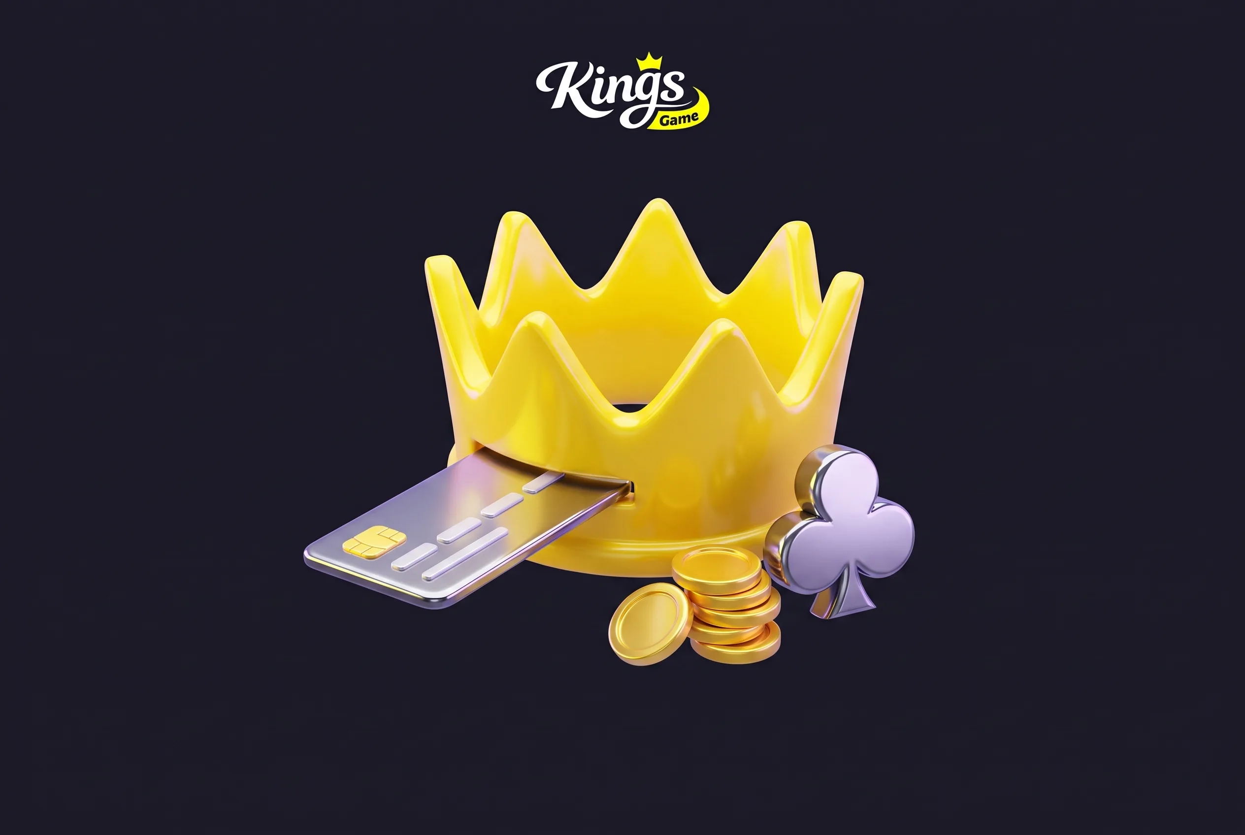 Kings Game Zahlungsarten mit silbernen Elementen und gelben Spielchips