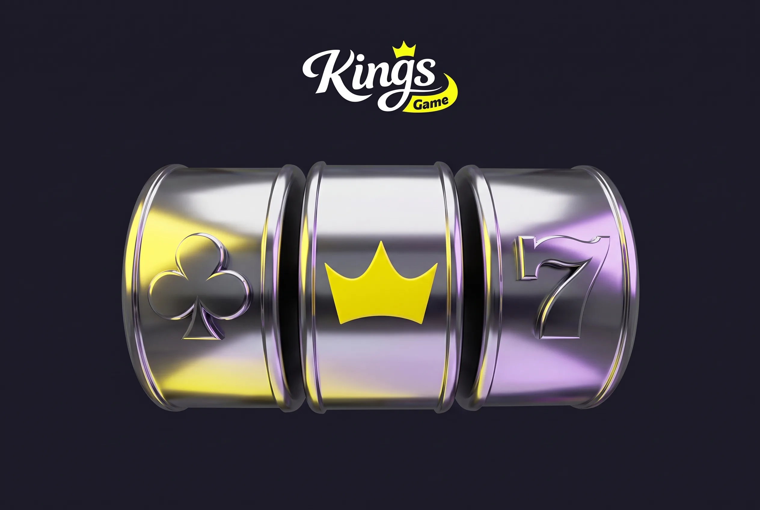 Silberne Slot-Walzen mit Kreuzsymbol, gelber Krone und Sieben